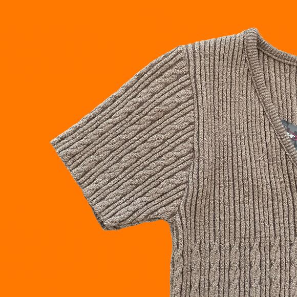 90's vintage short sleeve v neck bodycon top MEDIUM *deadstock* ~runs small~ - Picture 3 of 7